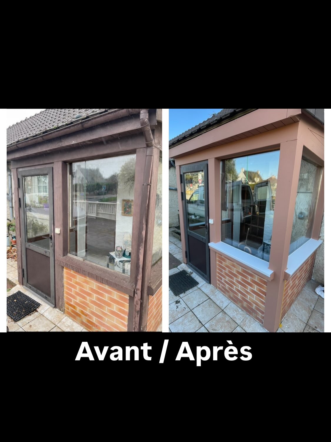 Rénovation véranda menuiserie avant après - Durand Rénovation Caen