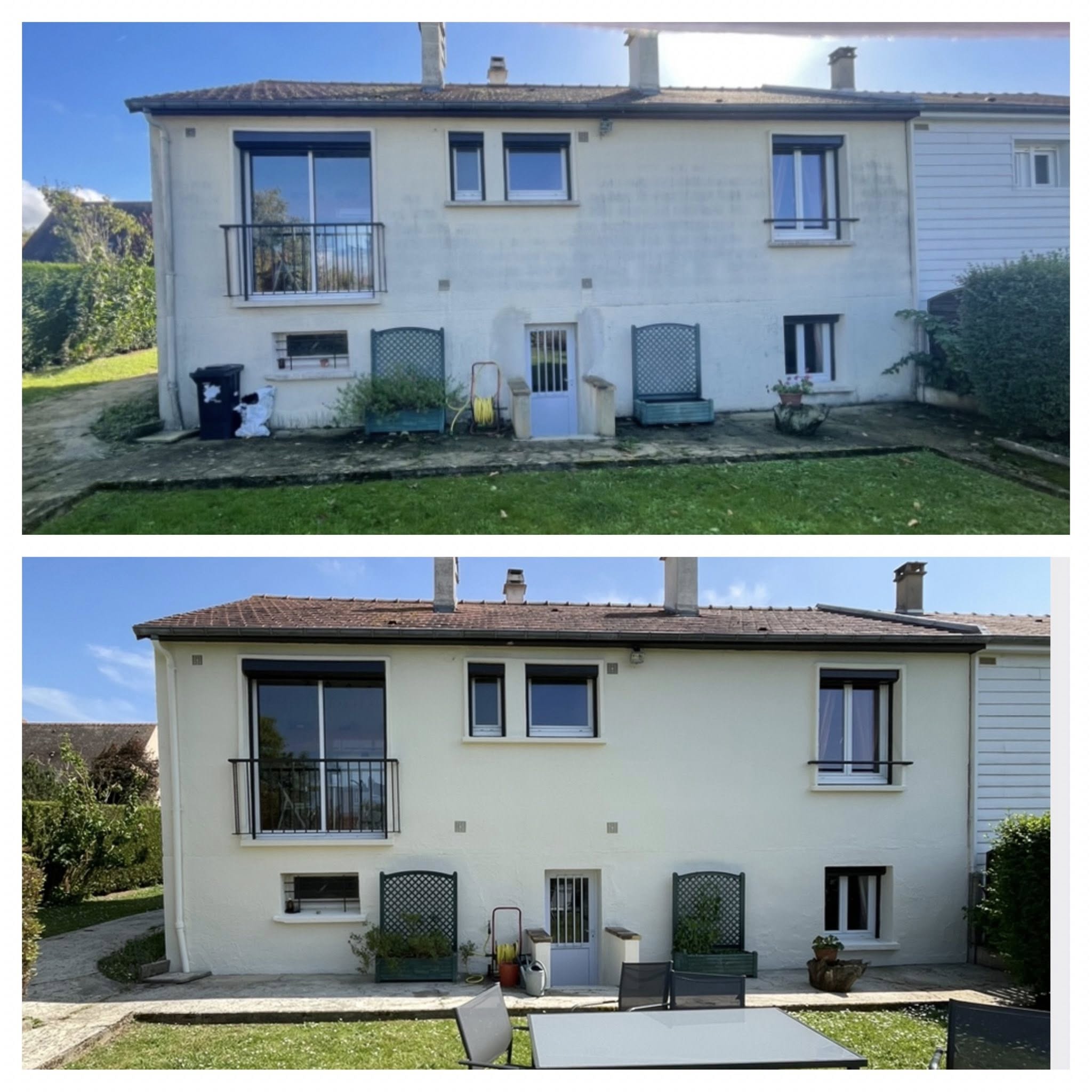 Peinture façade maison avant après - Durand Rénovation Caen